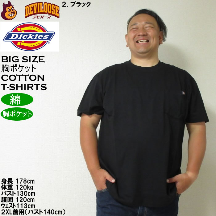 大きいサイズ メンズ DICKIES ヘビージャージー 綿 コットン 胸ポケット 半袖Tシャツ（メーカー取寄）ディッキーズ 3L 4L 5L 6L | Dickies | 15