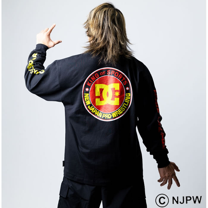 大きいサイズ メンズ DCSHOES×新日本プロレス NJPW 長袖 Tシャツ（メーカー取寄） 3L 4L 5L 6L 綿 コットン プリント 大きい サイズ キングサイズ ビッグサイズ | DC SHOES | 16