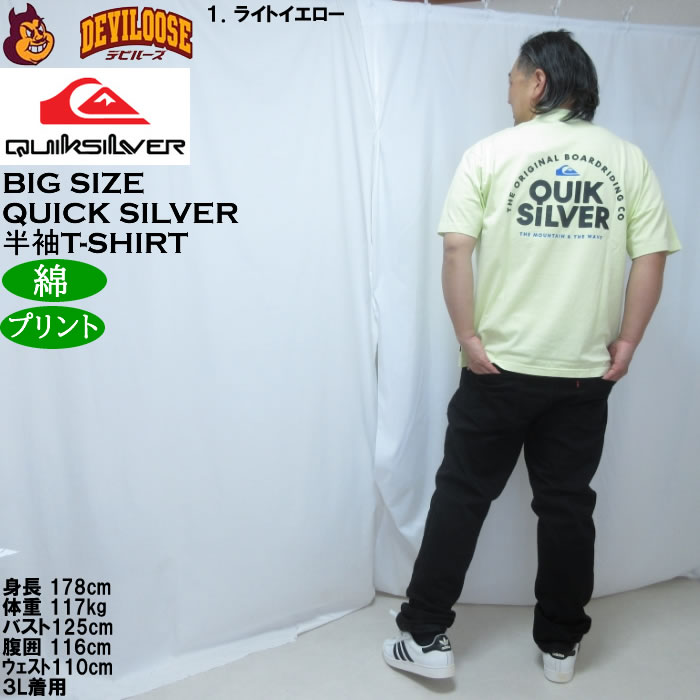 大きいサイズ メンズ Quiksilver PG FUNDAMENTAL RIDE 綿 コットン 半袖 Tシャツ（メーカー取寄）クイックシルバー 3L 4L 5L 6L | Quiksilver | 13