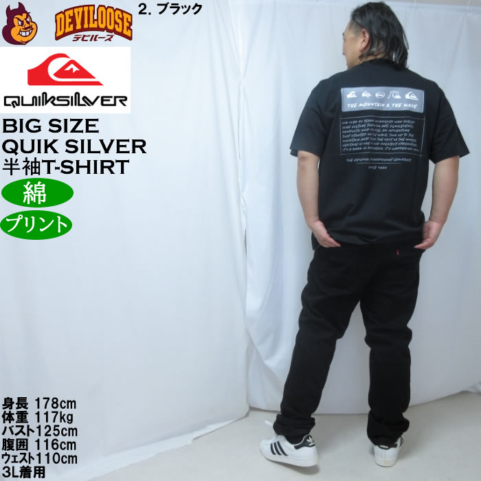 大きいサイズ メンズ Quiksilver BW HISTORY FRAME 綿 コットン 半袖Tシャツ（メーカー取寄）クイックシルバー 3L 4L 5L 6L | Quiksilver | 18