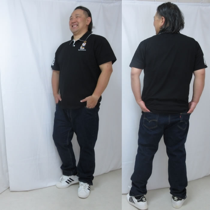 大きいサイズ メンズ Teddy Bear 鹿の子刺繍&プリント 半袖 ポロシャツ（メーカー取寄）ポリ コットン 鹿の子 テディベア 3L 4L 5L 6L 8L | TeddyBear SPORTS BRAND | 15