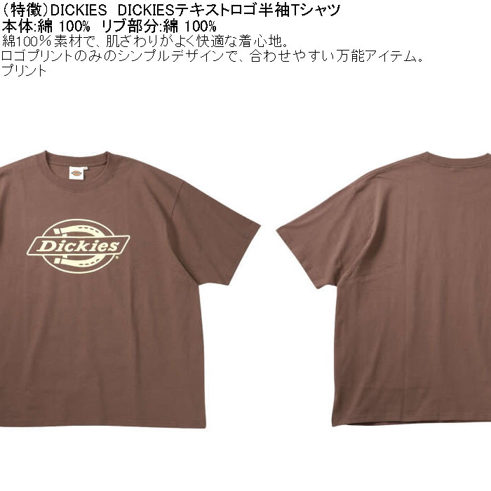 大きいサイズ メンズ DICKIES DICKIES テキストロゴ 半袖Tシャツ 綿 コットン（メーカー取寄）ディッキーズ 3L 4L 5L | Dickies | 09