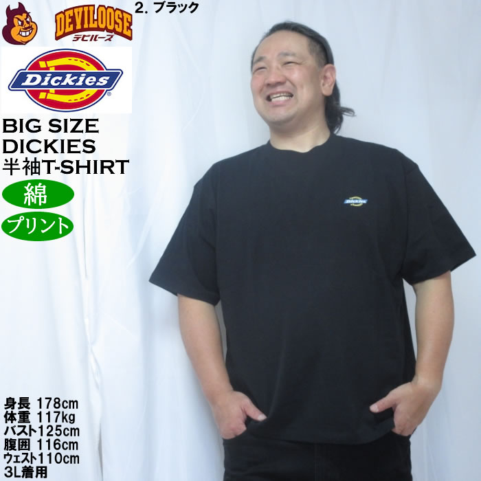 大きいサイズ メンズ DICKIES ハンドドローイング半袖Tシャツ 綿 コットン（メーカー取寄）ディッキーズ 3L 4L 5L | Dickies | 13