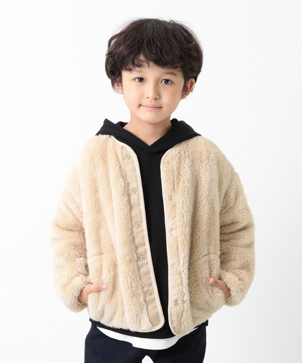 アウトレット /返品不可】子供服 アウター ジャケット ベビー服 防寒 男の子 女の子 アウター ジャケット 釦開きボアジャケット デビロック  devirock :141UBL006:devirock Yahoo!ショッピング店 - 通販 - Yahoo!ショッピング