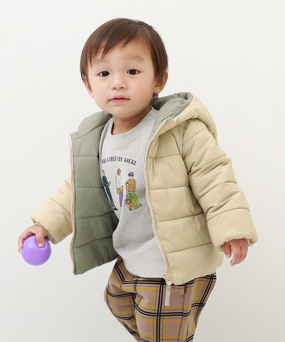 子供服 洗える ファイバーダウン ベビー リバーシブルジャケットキッズ ベビー 男の子 女の子 アウター ジャケット ジャケット コート デビロック  devirock