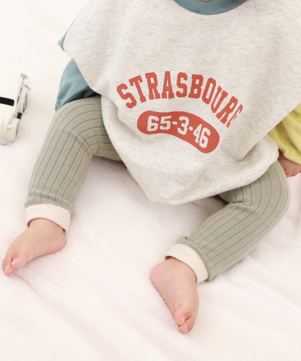 レギンス 10分丈 ベビー バイカラー＆ボーダーレギンス キッズ ベビー服 子供服 男の子 女の子  デビロック devirock | devirock | 04