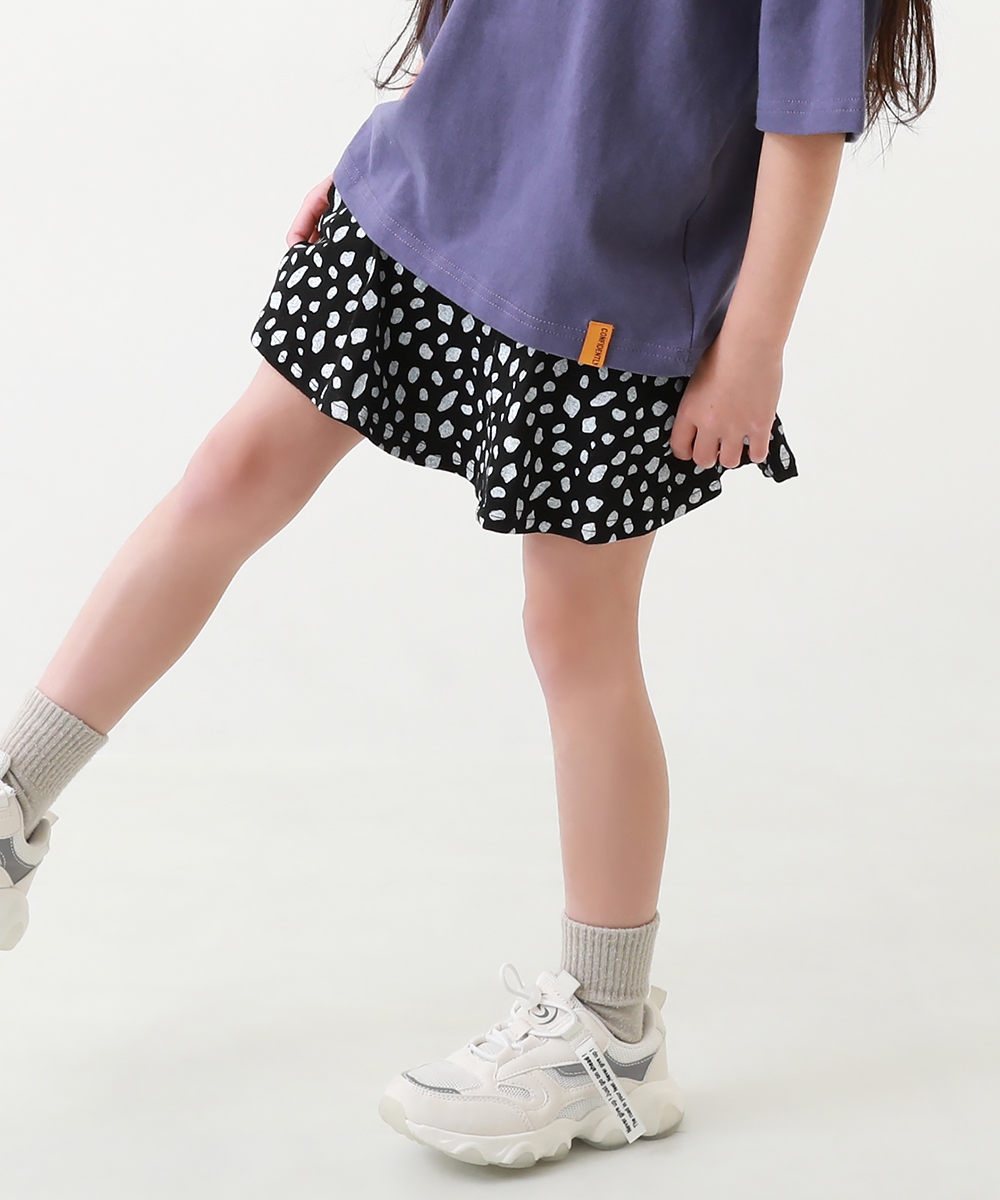 【アウトレットSALE/返品不可】子供服 1分丈総柄スカッツ キッズ ベビー 女の子 スカート・スカッツ スカート ボトムス レギンス  devirock デビロック