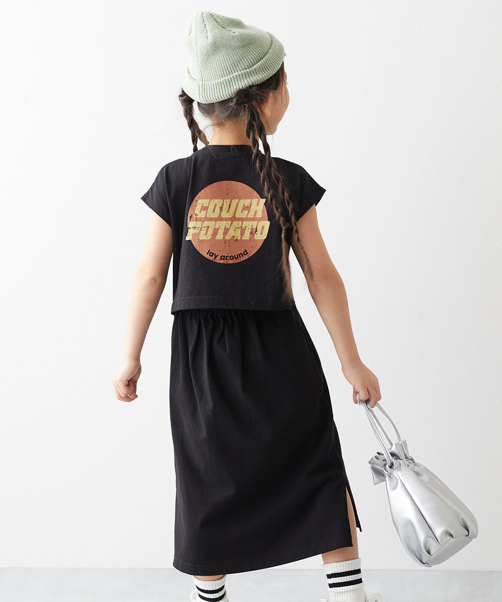 半袖ワンピース ワンピース バックデザイン 半袖ワンピース キッズ 子供服 女の子  デビロック devirock 25ss_ガールズトレンド | devirock | 01