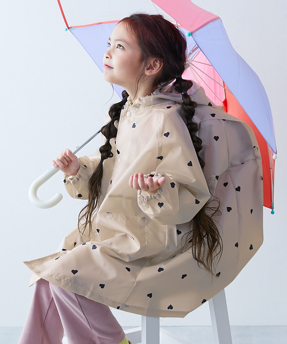 レインウェア 雨具 ランドセル対応 袖丈を調整できる 総柄＆バイカラーレインコート(リフレクター付き) キッズ ベビー服 男の子 女の子  デビロック devirock | devirock | 07