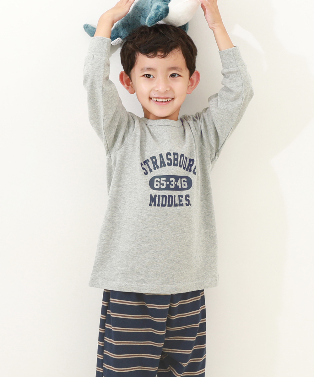 限定価格セール! devirock 綿100% ボーイズ 裾リブ 長袖パジャマ 子供服 女の子 ベビー