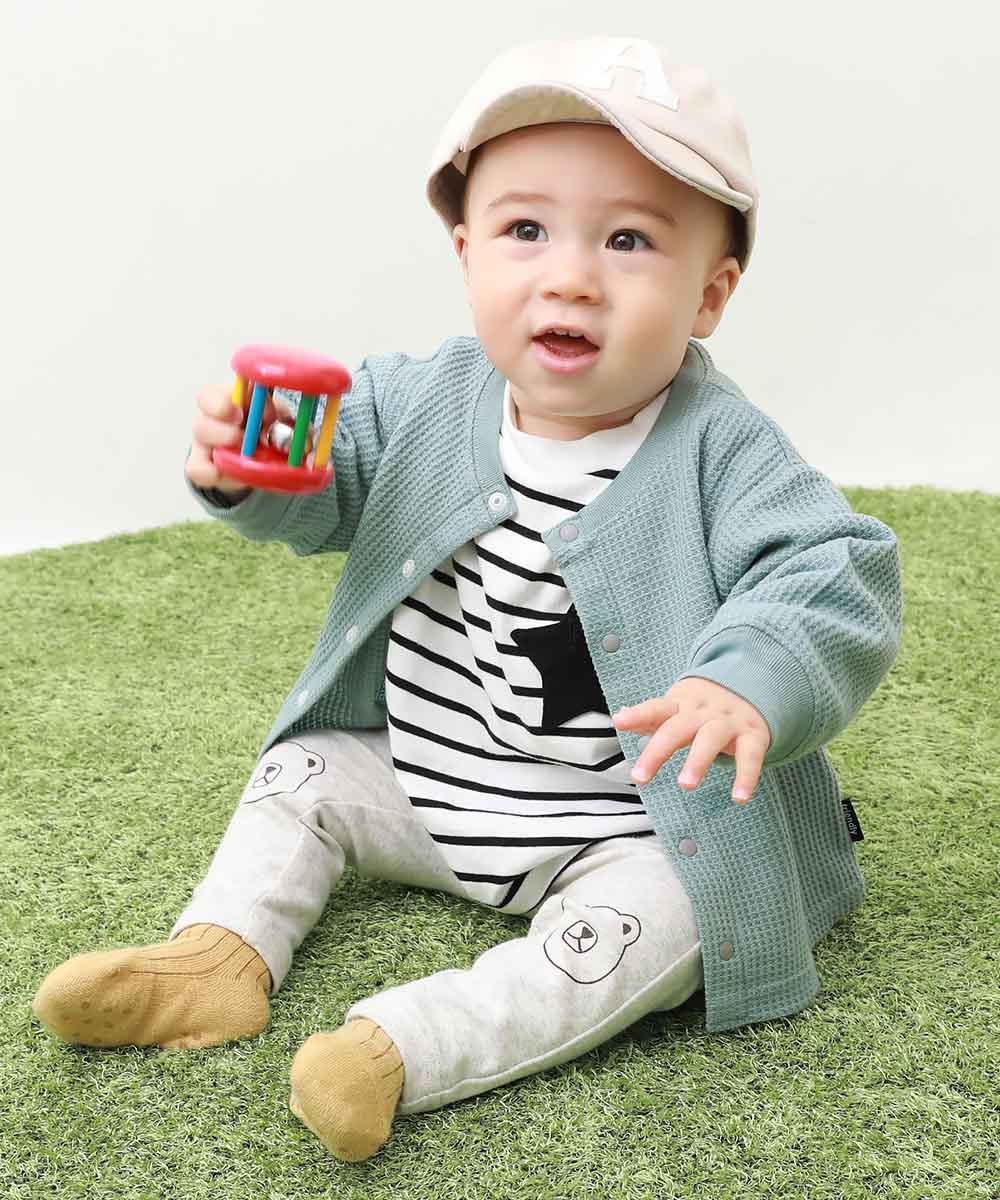 カーディガン トップス UVカット ベビー ワッフルカーディガン キッズ ベビー服 子供服 男の子 女の子  デビロック devirock 25SS_UV | devirock | 03