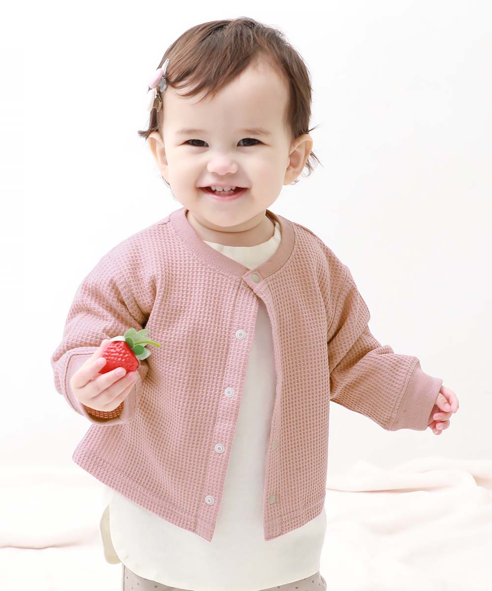 カーディガン トップス UVカット ベビー ワッフルカーディガン キッズ ベビー服 子供服 男の子 女の子  デビロック devirock 25SS_UV | devirock | 04