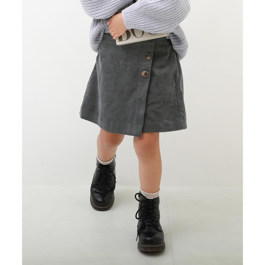 子供服 ラップスカート風 コーデュロイパンツ キッズ 女の子 スカート スカッツ ボトムス レギンス devirock デビロック 柔らかな質感の