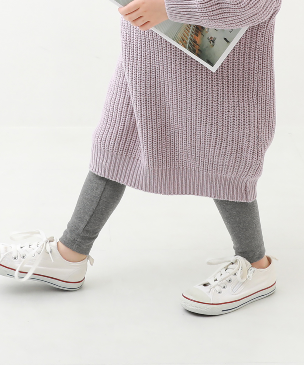 レギンス 10分丈 もちもちストレッチ 無地厚手レギンス キッズ ベビー服 子供服 女の子  デビロック devirock | devirock | 02