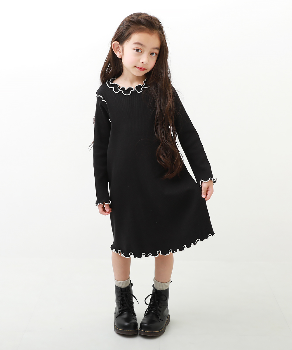 アウトレットSALE/返品不可】子供服 配色メロウリブワンピース ベビー 