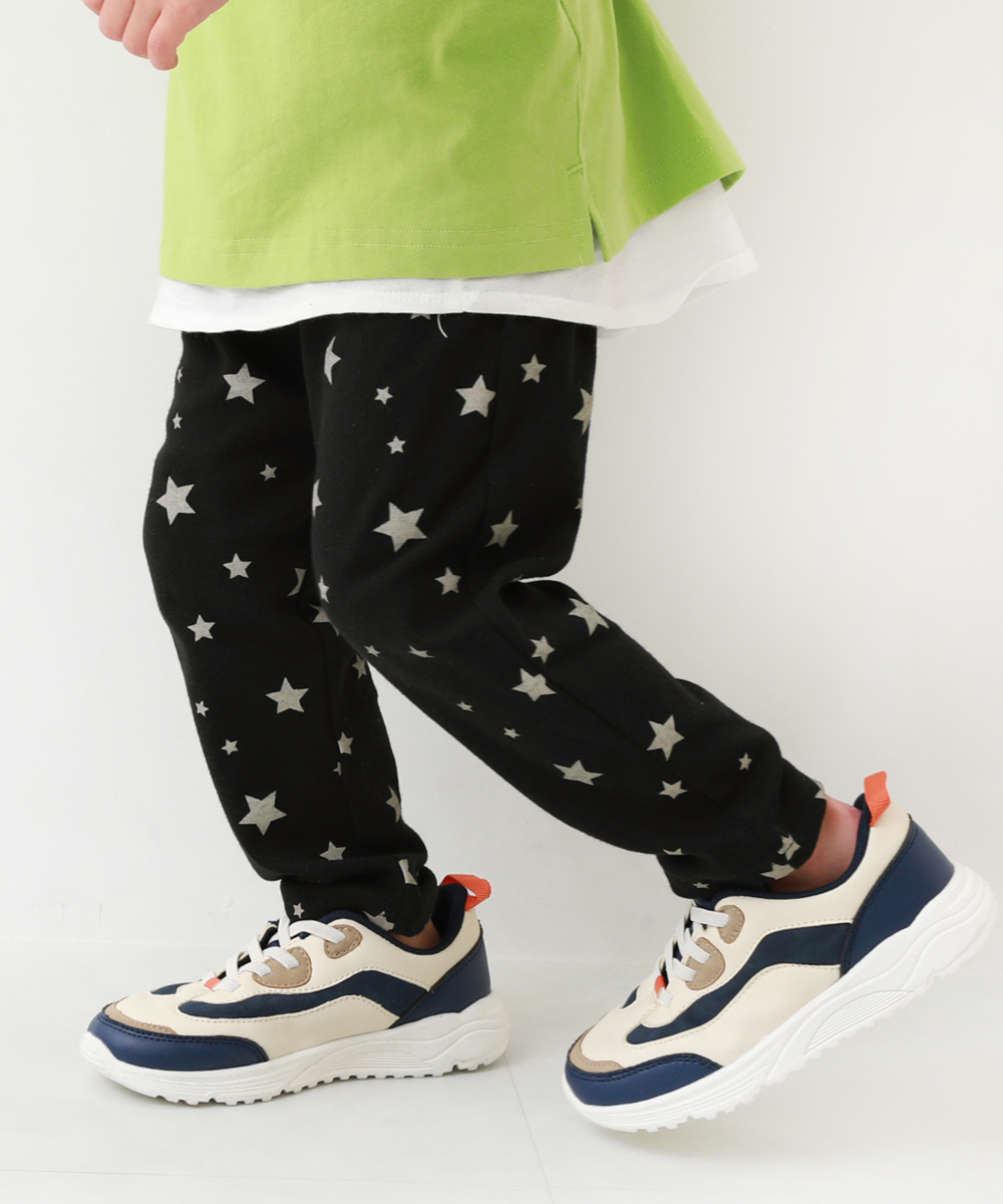 子供服 ウルトラストレッチ 総柄プリントパンツキッズ ベビー 男の子  