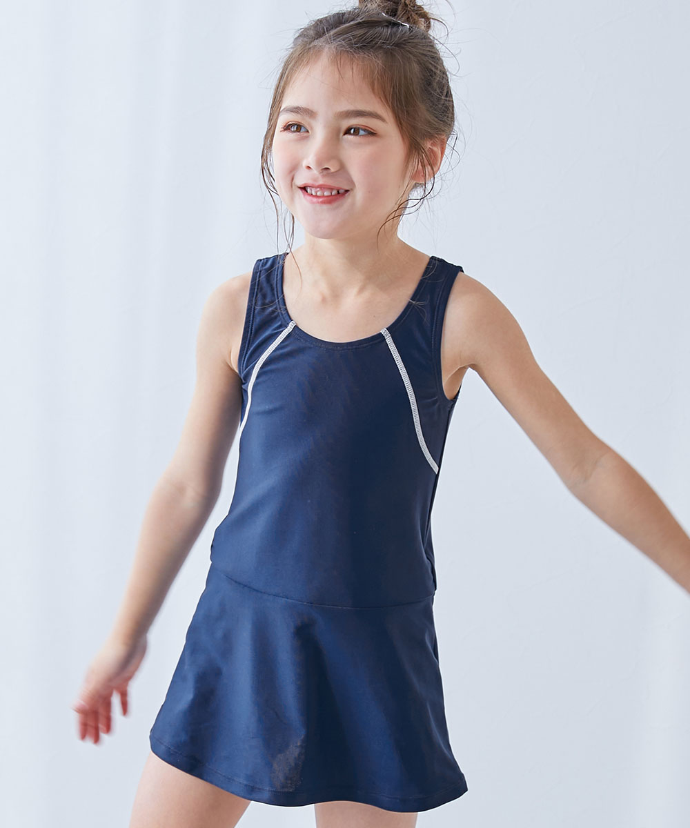 devirock UVカット 女児 セパレート型 フリルスクール水着