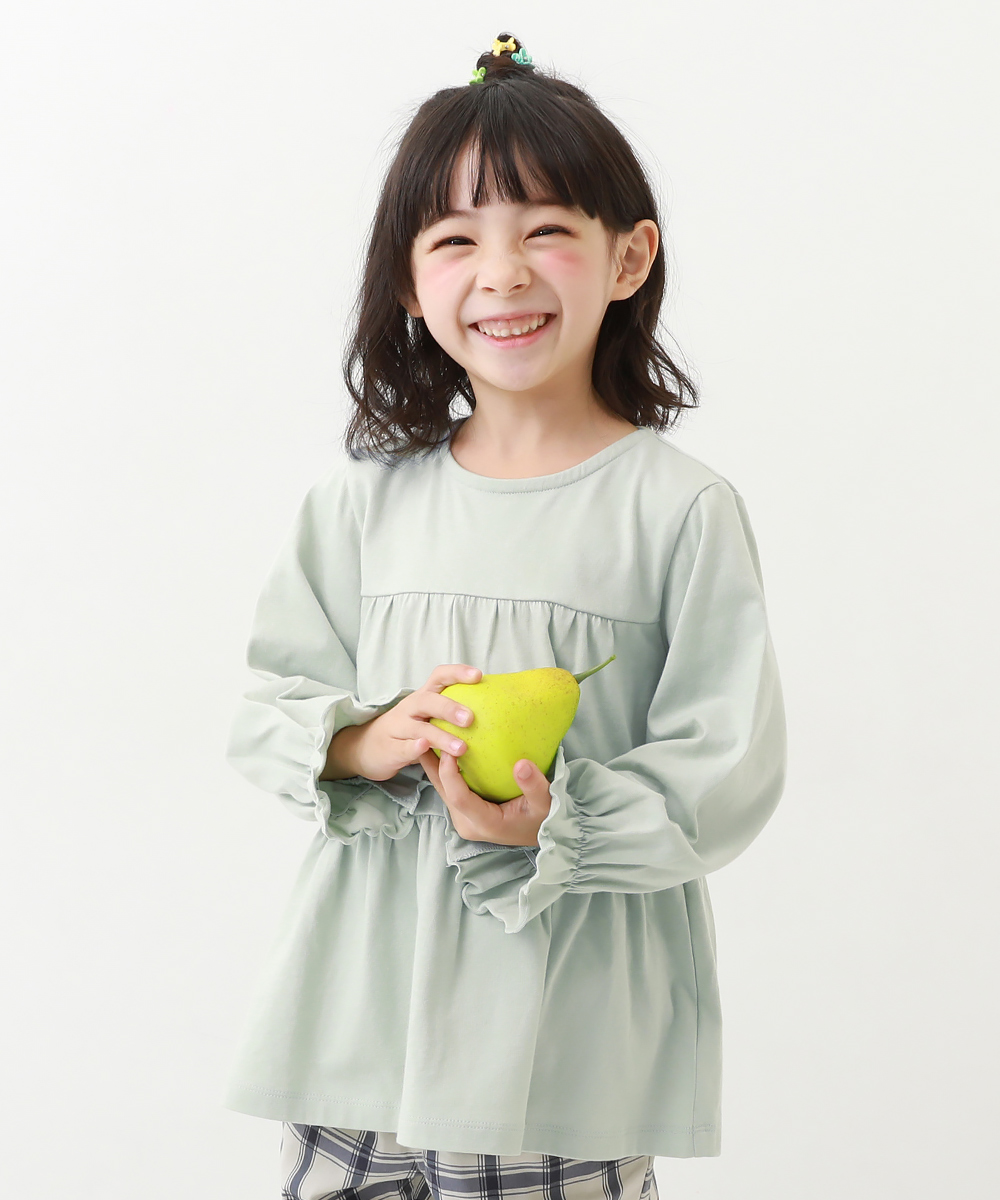 子供服 ティアード長袖チュニック キッズ 女の子 長袖Tシャツ ロンT トップス 長袖 deviro...