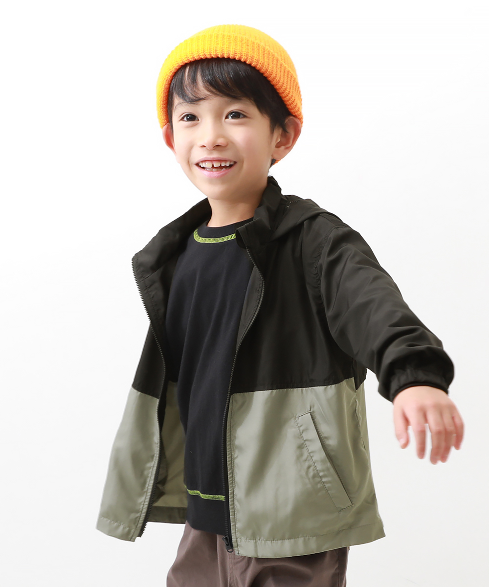 【アウトレットSALE/返品不可】子供服 ポケッタブル 撥水 無地＆バイカラーウインドブレーカー キッズ 男の子 女の子 アウター・ジャケット devirock デビロック｜devirockstore｜03