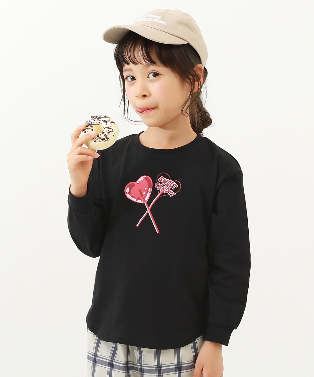 子供服 デビラボ ガールズ 長袖Tシャツキッズ ベビー 女の子 長袖T