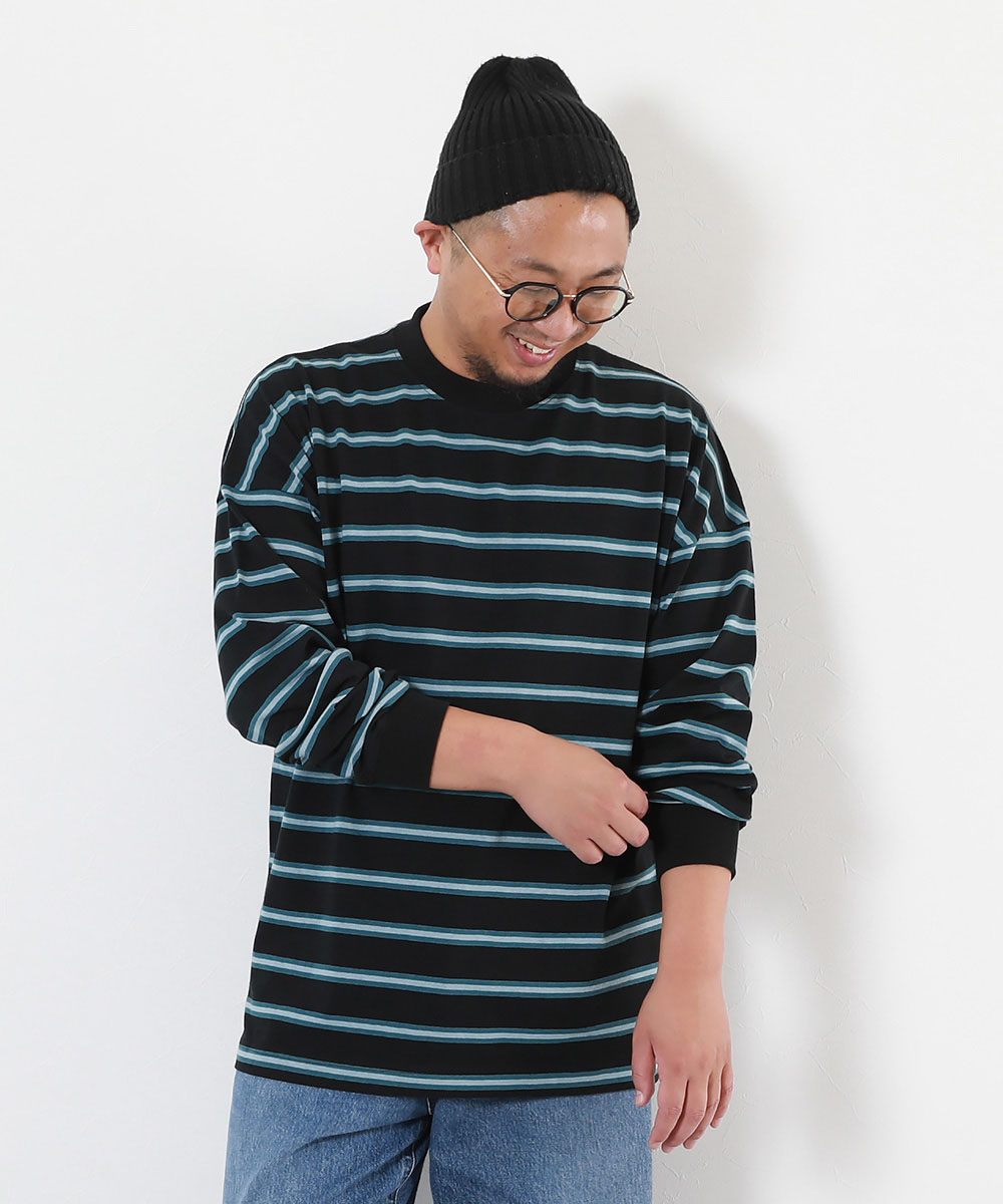 ロンT トップス 綿100% お洗濯してもよれにくい ビッグシルエット 袖リブ 大人 ボーダー 長袖Tシャツ キッズ 子供服 男の子 女の子  デビロック devirock | devirock | 07