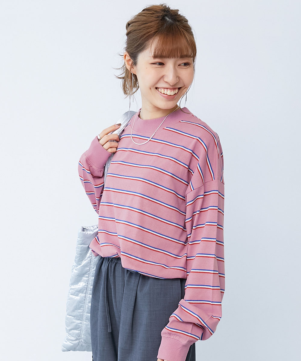 ロンT トップス 綿100% お洗濯してもよれにくい ビッグシルエット 袖リブ 大人 ボーダー 長袖Tシャツ キッズ 子供服 男の子 女の子  デビロック devirock | devirock | 14