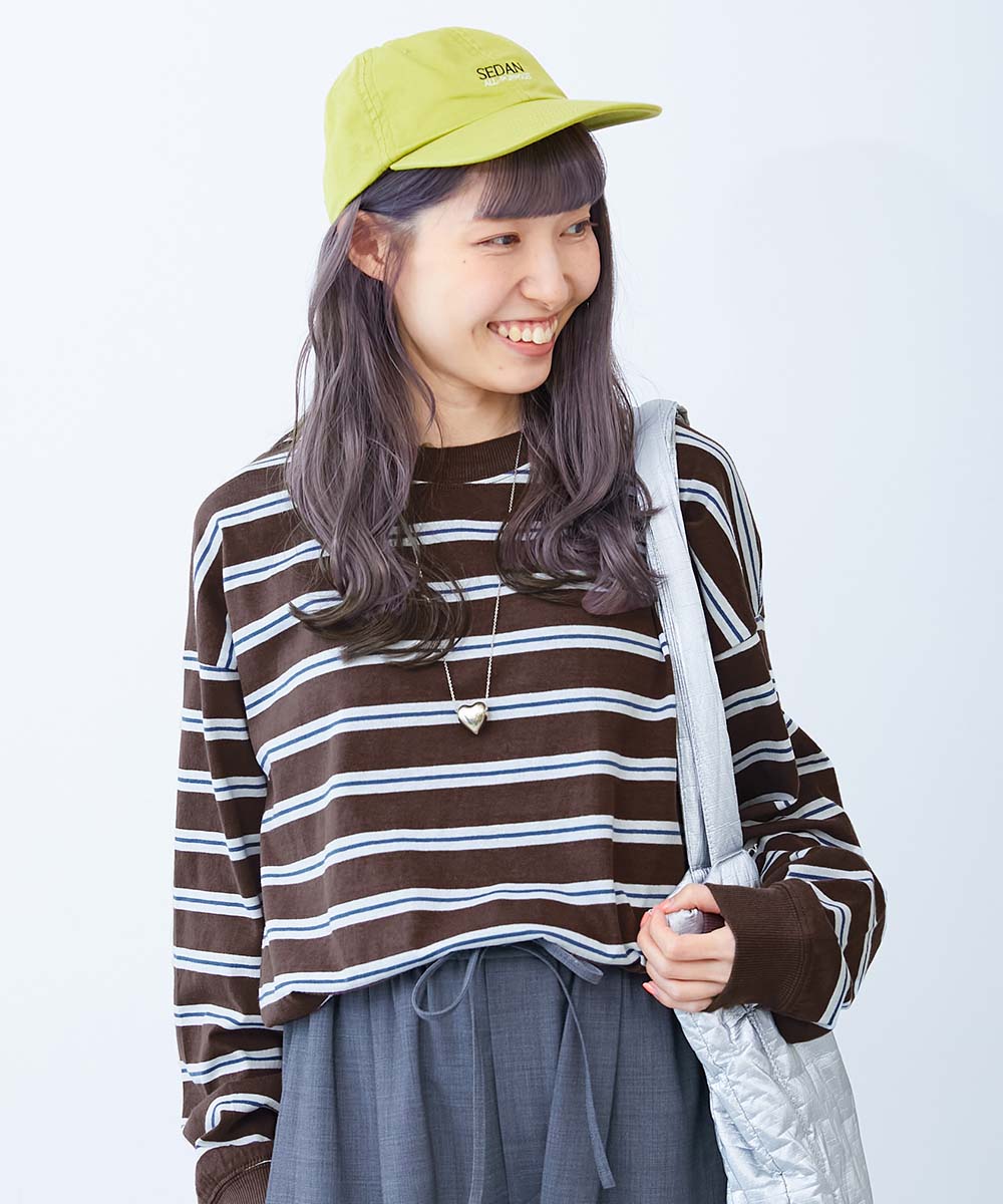 リンクコーデ 親子コーデ おそろい  耐久 親子リンク 綿100% お洗濯してもよれにくい ビッグシルエット 袖リブ 大人 ボーダー 長袖Tシャツ デビロック devirock | devirock | 15