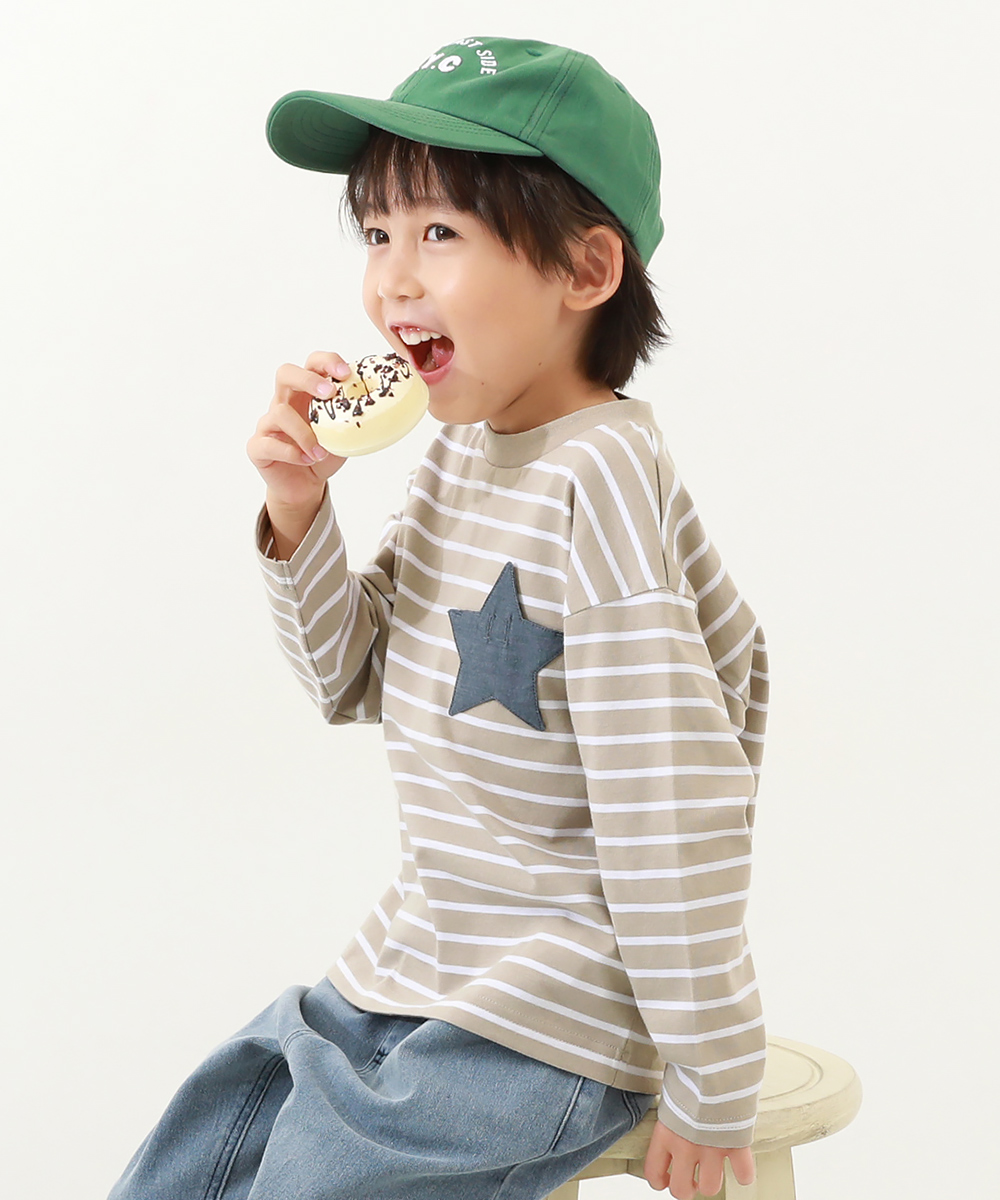 公式の店舗 長袖tシャツ devirock ロンt 子供 名札穴あかない 綿100% キッズ トップス
