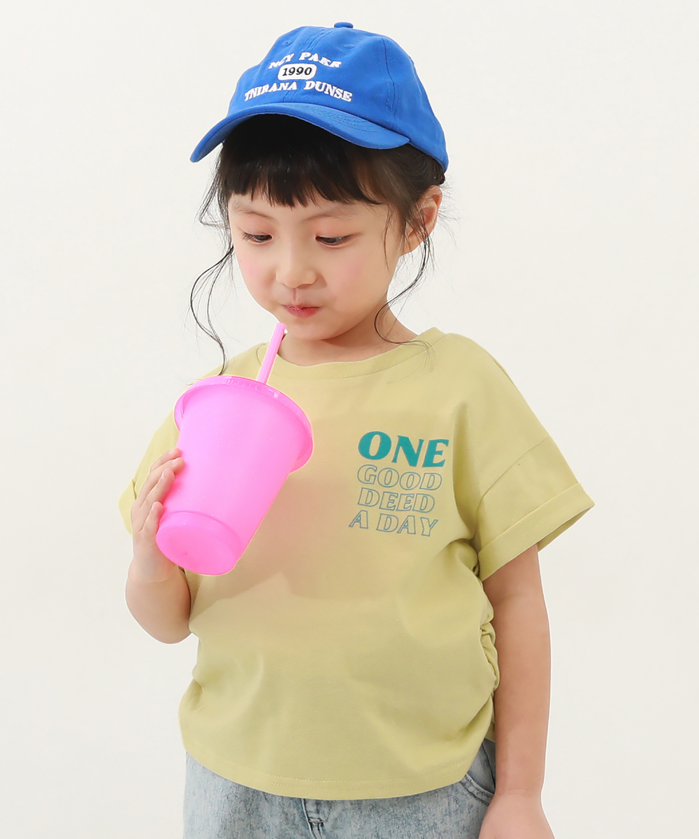 子供服 サイドギャザー 半袖Tシャツキッズ 女の子 トップス 半袖Tシャツ Tシャツ デビロック d...