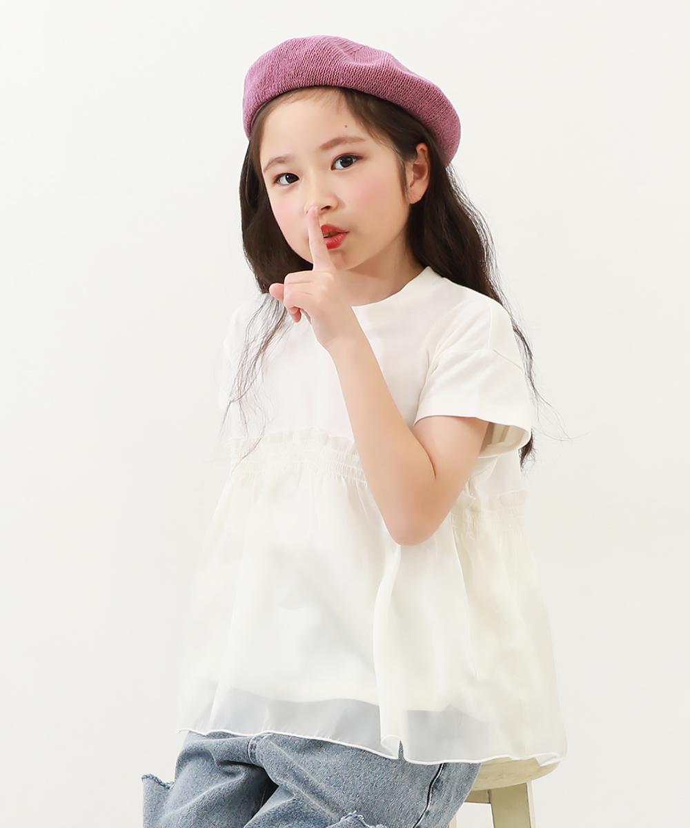 子供服 シアードッキング 半袖Tシャツキッズ 女の子 トップス 半袖Tシャツ Tシャツ デビロック ...