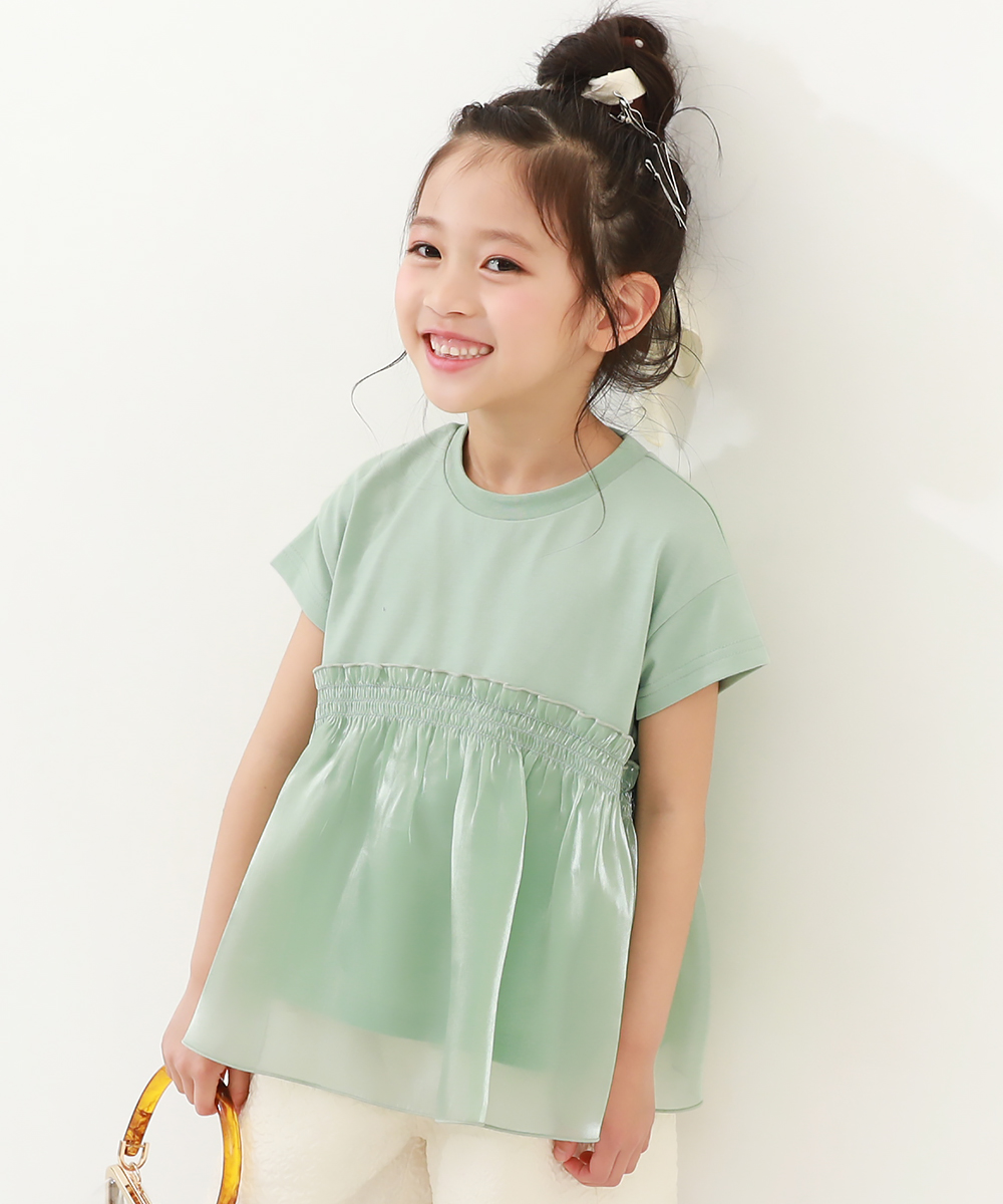 子供服 シアードッキング 半袖Tシャツキッズ 女の子 トップス 半袖Tシャツ Tシャツ デビロック ...