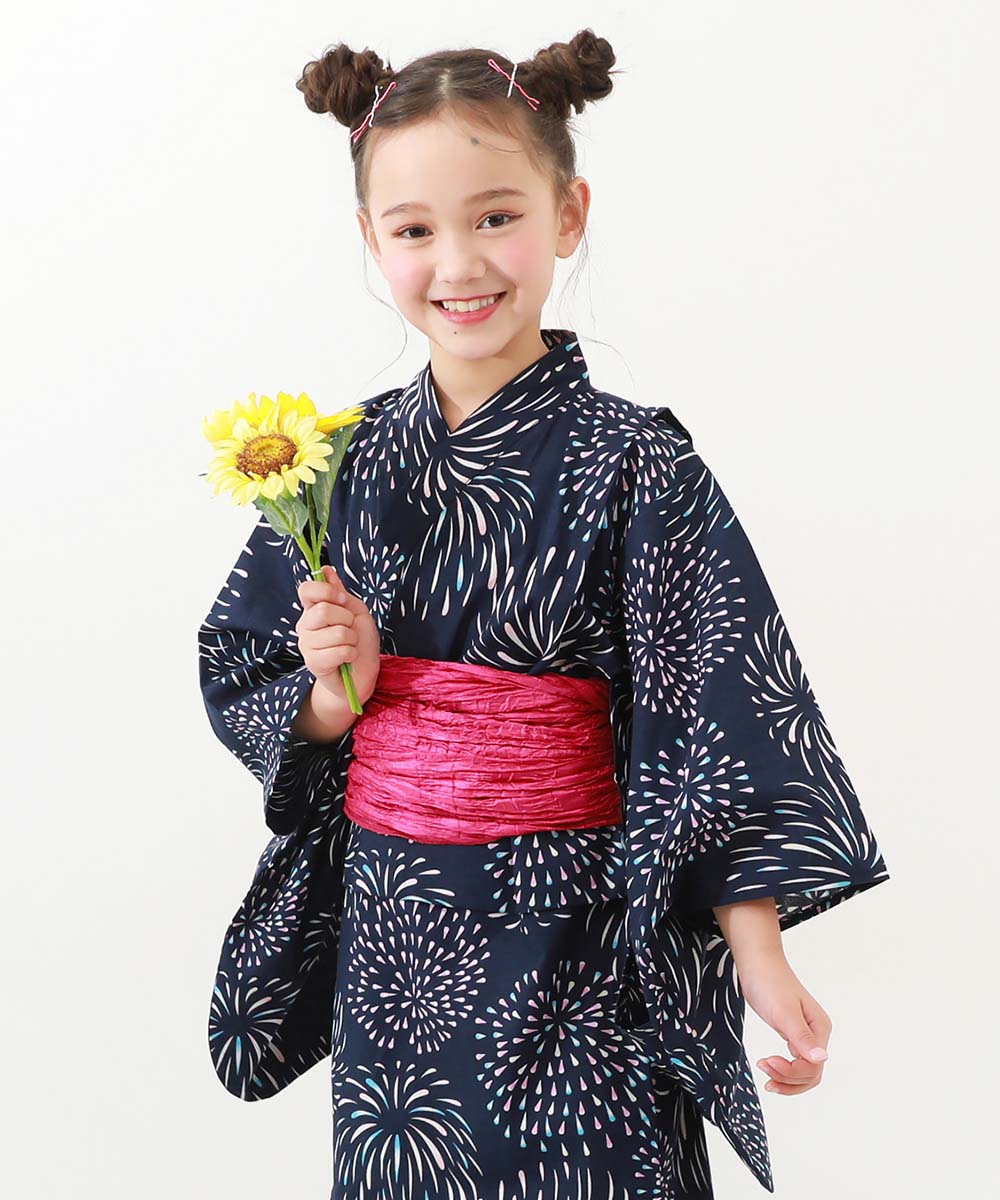 浴衣 着付けかんたん 兵児帯付き浴衣 キッズ ベビー服 子供服 女の子  デビロック devirock | devirock | 13