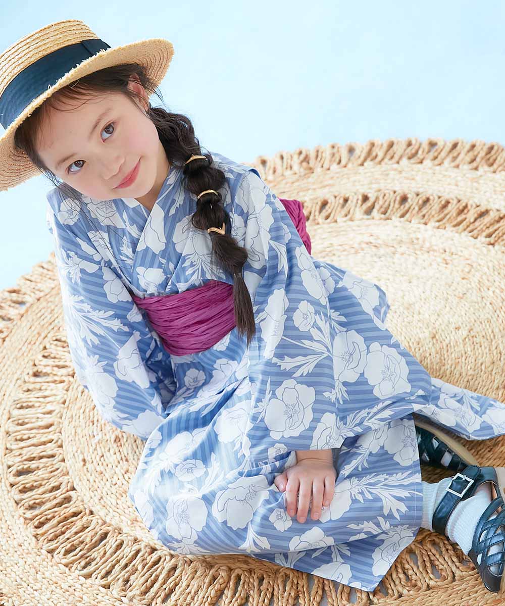devirock 浴衣 着付けかんたん 兵児帯付き浴衣 キッズ ベビー服