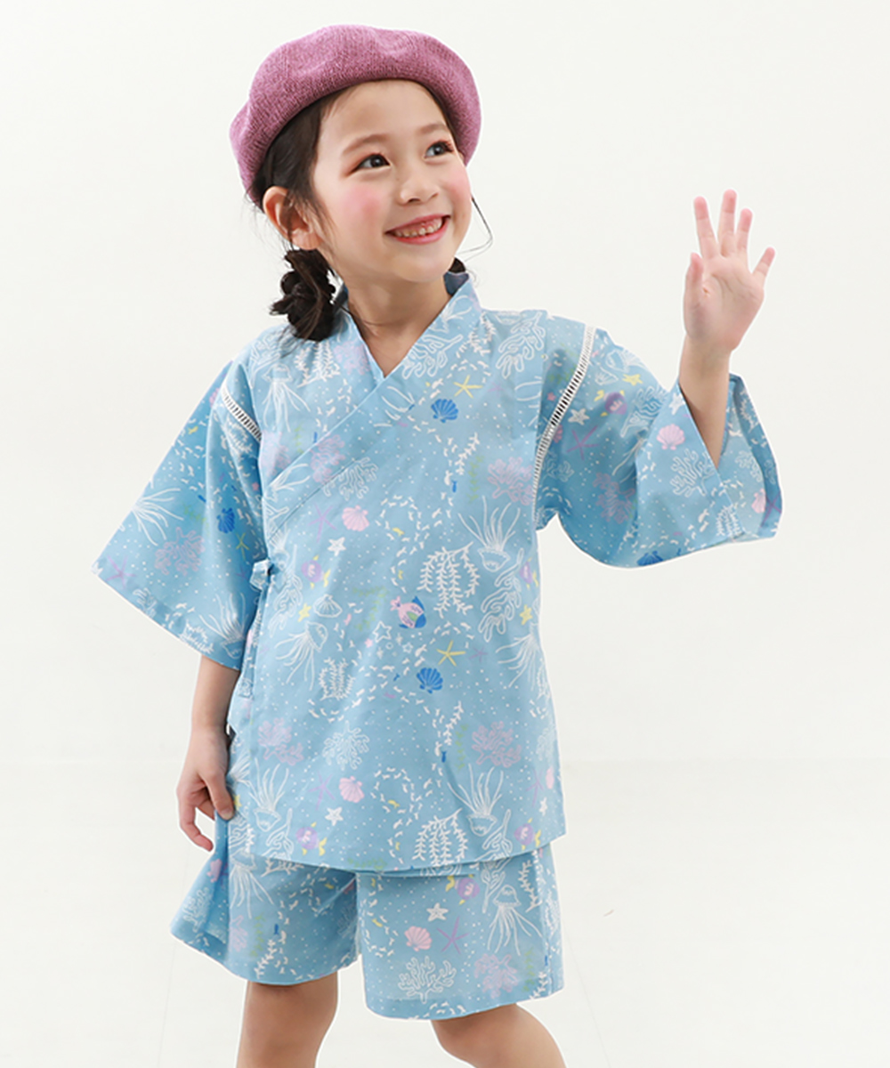 ロビ服　お祭り甚平 devirock 子供服 選べるかわいさ ガールズ甚平キッズ ベビー