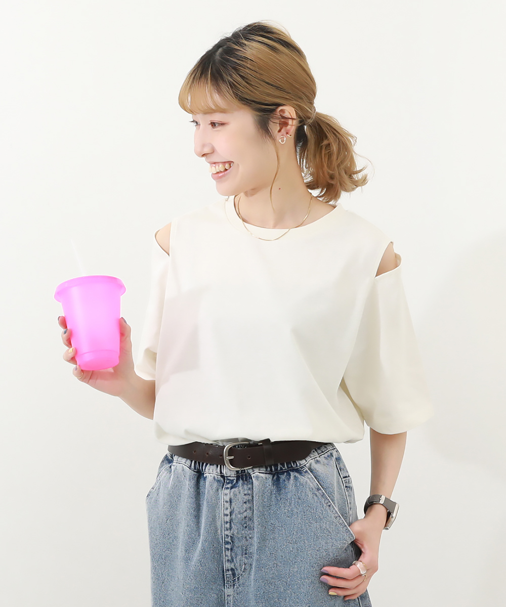 子供服 【なつこさんコラボ】防汚 大人 肩スリット 半袖Tシャツキッズ 女の子 トップス 半袖Tシャツ Tシャツ デビロック devirock | devirock | 02