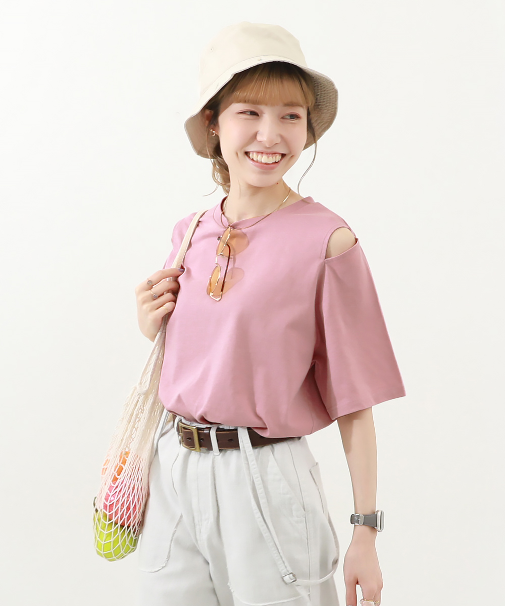 子供服 【なつこさんコラボ】防汚 大人 肩スリット 半袖Tシャツキッズ 女の子 トップス 半袖Tシャツ Tシャツ デビロック devirock | devirock | 03