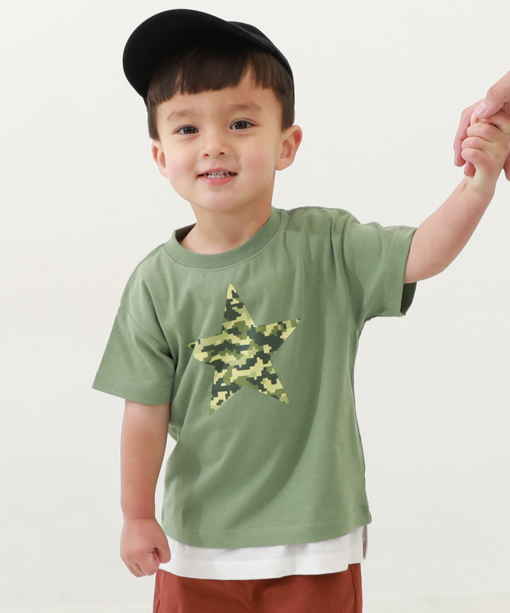 子供服 デビラボ BOXシルエット プリント半袖Tシャツキッズ ベビー 男の子 女の子 トップス 半...