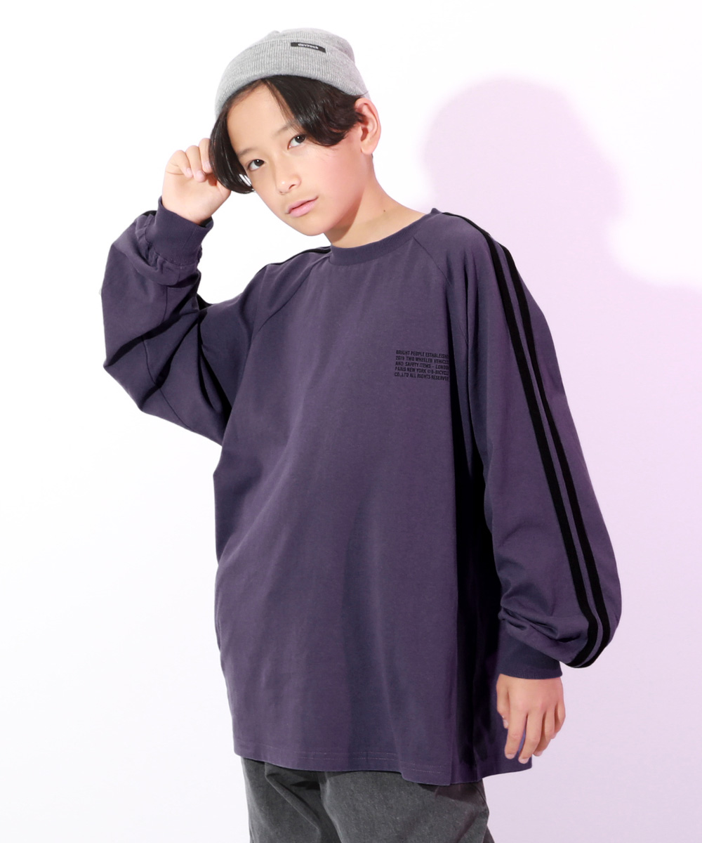 ダンス キッズ 長袖tシャツ 子供服 男の子 綿100% 袖ライン ラグラン トップス ロンT DA...