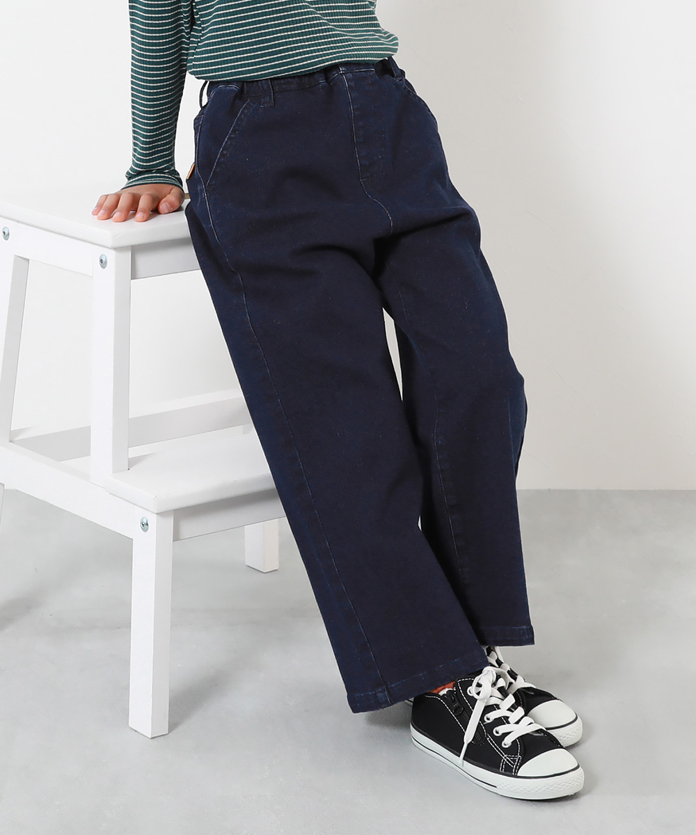 デニムパンツ ロングパンツ 長ズボン ボトムス ストレッチデニム ワイドパンツ キッズ 子供服 女の子  デビロック devirock | devirock | 04
