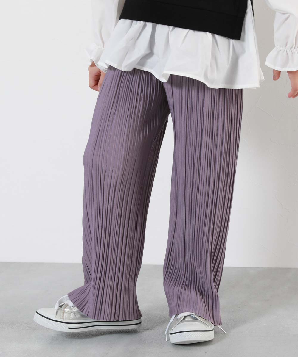 ロングパンツ 長ズボン ボトムス セルフカット プリーツ ワイドパンツ キッズ 子供服 女の子  デビロック devirock | devirock | 04