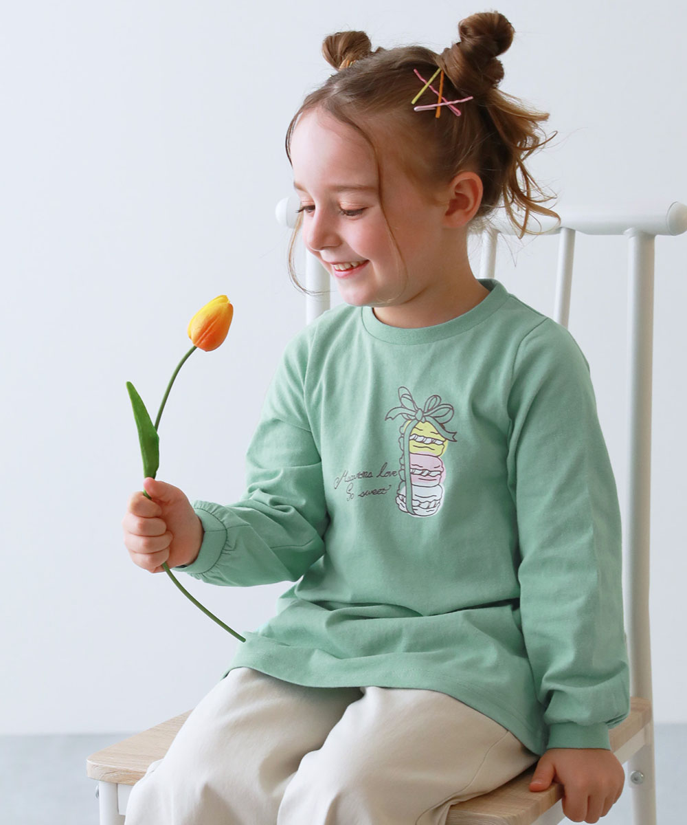 devirock（デビロック） ロンT トップス 綿100％ デビラボ プリント