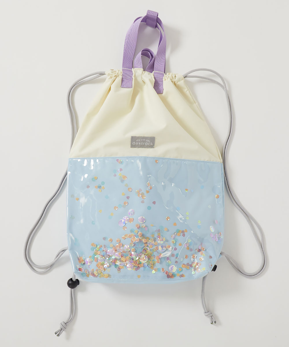 きらきら ランドセルの上から背負える ナップサック キッズ 子供服 女の子  デビロック devirock | devirock | 01