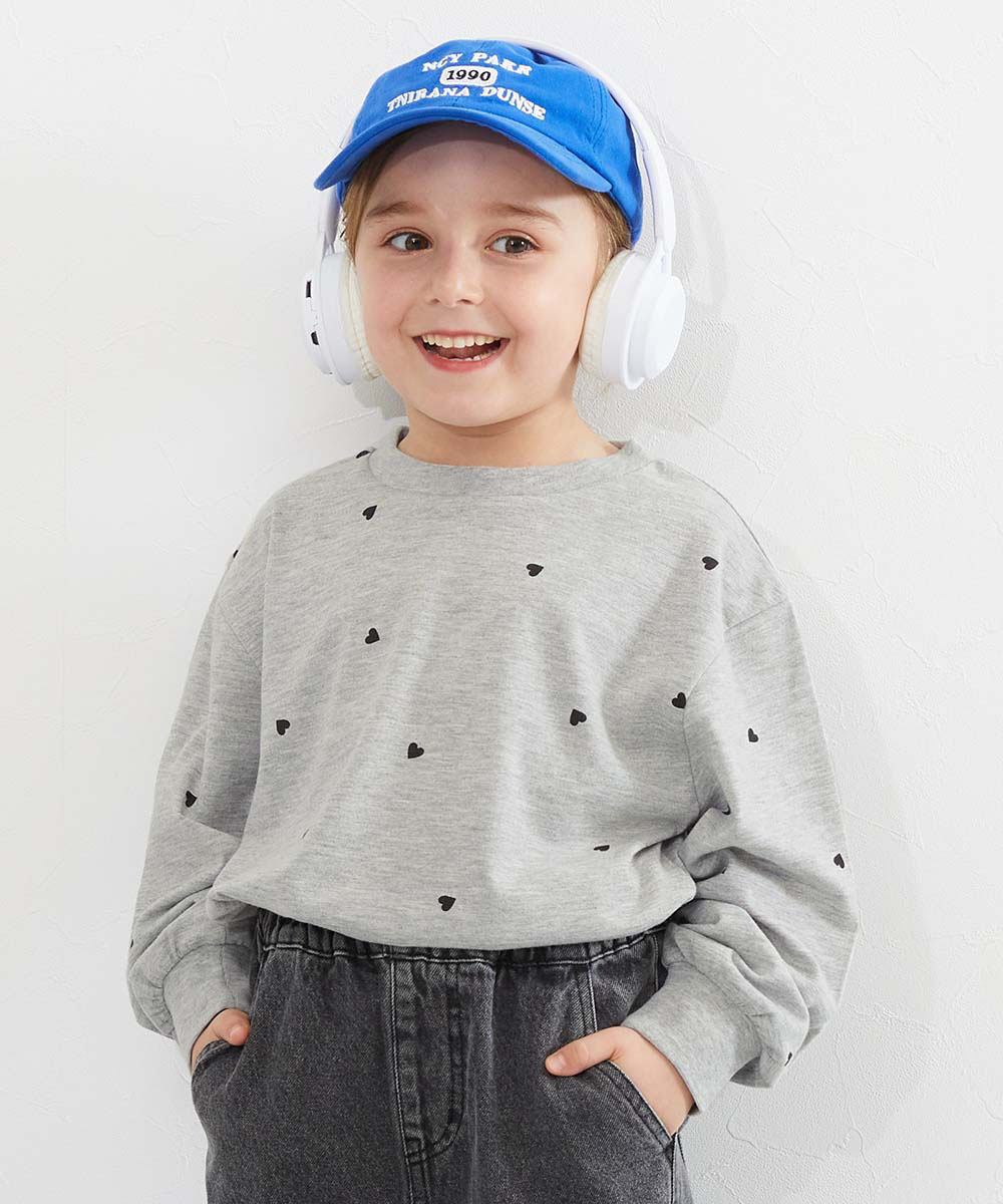 ロンT トップス ハート総柄 長袖Tシャツ キッズ 子供服 女の子  デビロック devirock 26ss_girls | devirock | 03
