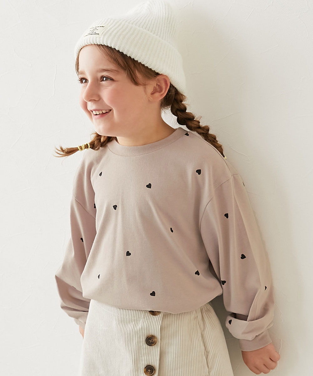 ロンT トップス ハート総柄 長袖Tシャツ キッズ 子供服 女の子  デビロック devirock 26ss_girls | devirock | 04
