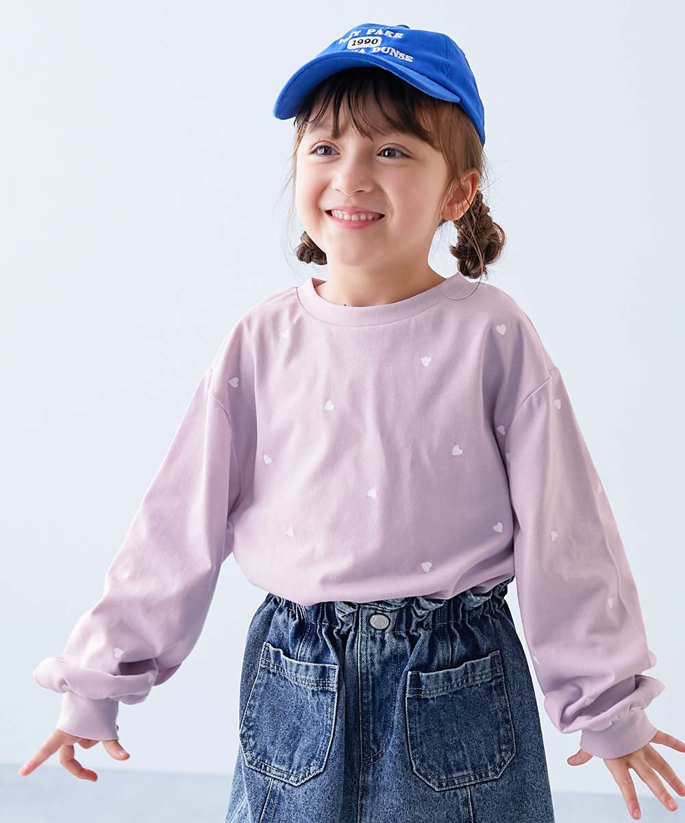 ロンT トップス ハート総柄 長袖Tシャツ キッズ 子供服 女の子  デビロック devirock 26ss_girls | devirock | 06