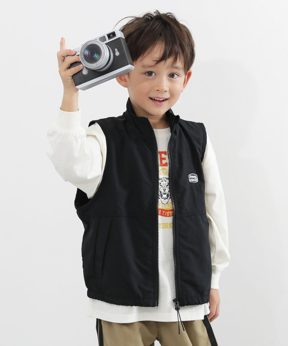 アウター ジャケット  水はじく ナイロン ポケッタブルベスト キッズ 子供服 男の子 女の子  デビロック devirock | devirock | 01