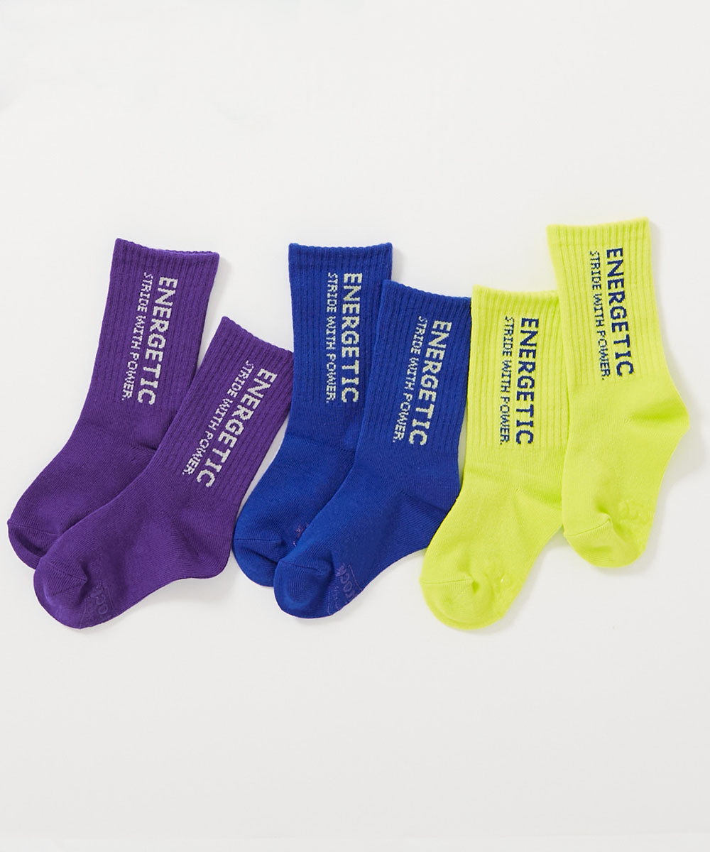 入園 入学 通園 通学 小学校 幼稚園 保育園 運動会 カラーソックス 派手 靴下 親子で使える 3足セット ネオンカラー ロゴソックス キッズ 子供服 devirock | devirock | 06