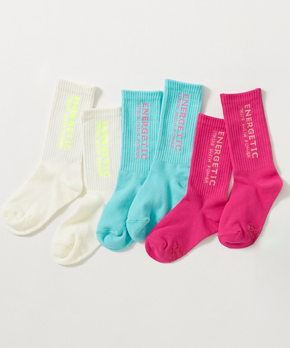 入園 入学 通園 通学 小学校 幼稚園 保育園 運動会 カラーソックス 派手 靴下 親子で使える 3足セット ネオンカラー ロゴソックス キッズ 子供服 devirock | devirock | 07