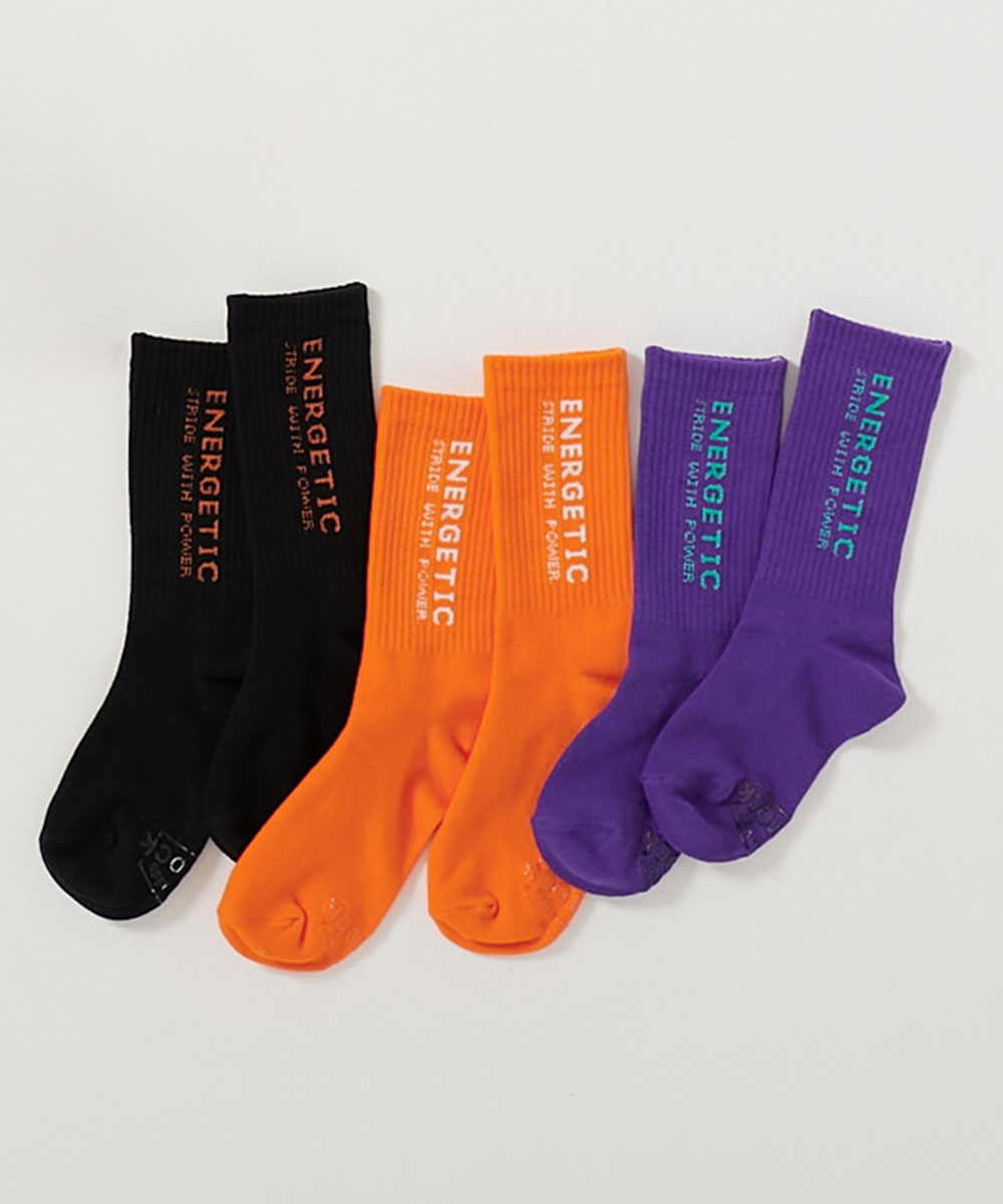 入園 入学 通園 通学 小学校 幼稚園 保育園 運動会 カラーソックス 派手 靴下 親子で使える 3足セット ネオンカラー ロゴソックス キッズ 子供服 devirock | devirock | 08