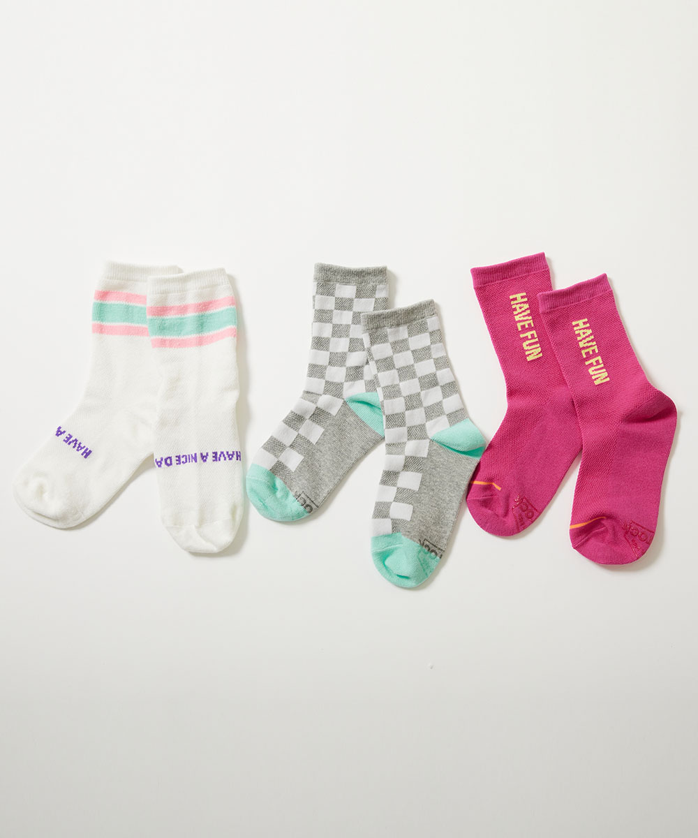 靴下 3足セット メッシュ切り替え デザインソックス キッズ 子供服 男の子 女の子  デビロック devirock 涼しい 蒸れにくい 薄手 通気性 | devirock | 02